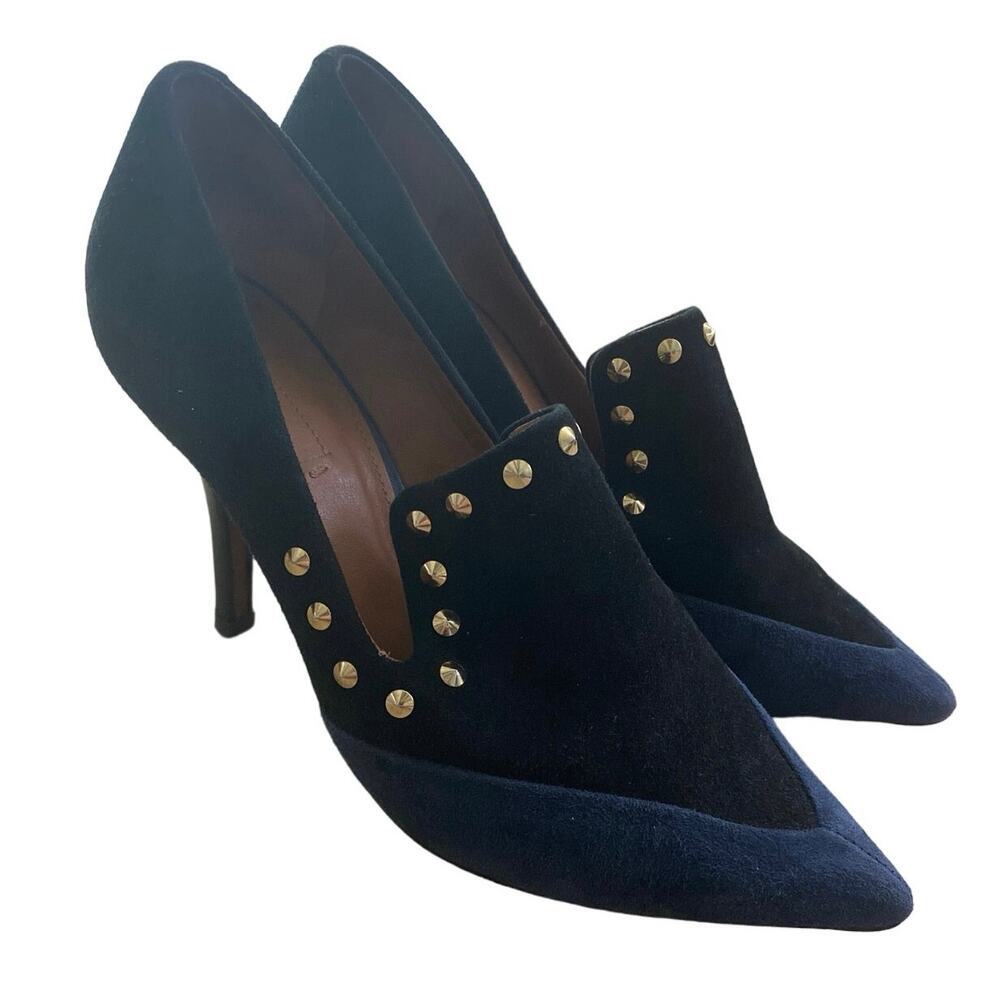 Arezzo suede pumps blue/black with studs size 8